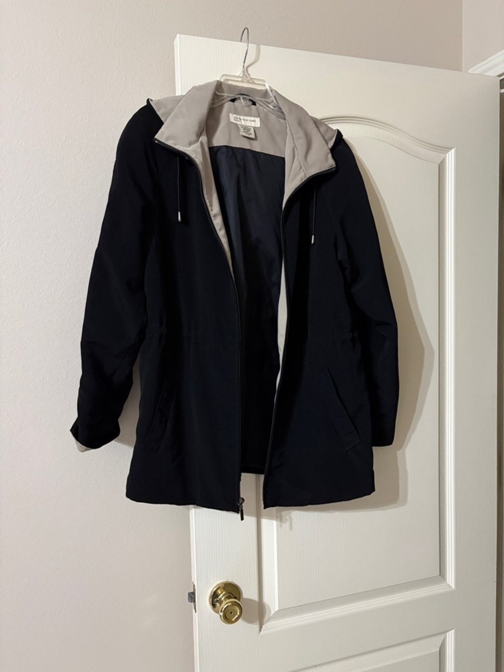 Black Jacket with Light Gray Lined Hood
